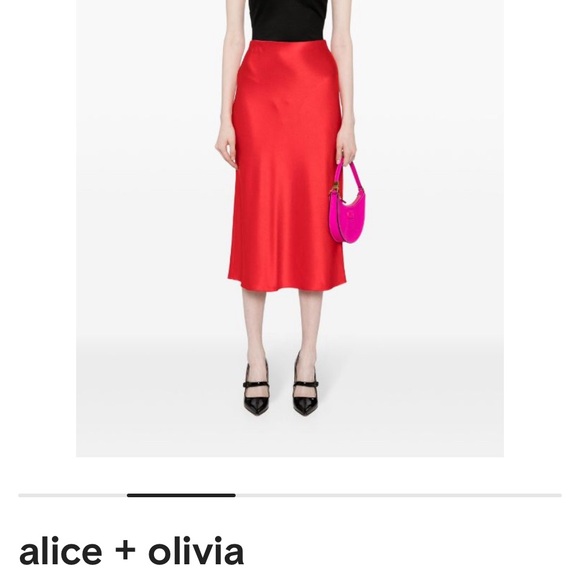 Alice & Olivia Maeve satin midi slip skirt - Picture 15 of 16